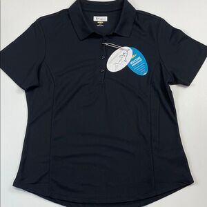 Greg Norman Women’s Black Performance Polo Shirt Womens Sz L Golf